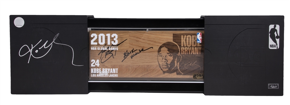 2013 Kobe Bryant Signed Global Games Floor Piece With "Black Mamba" Inscription With Original Presentation Box (#14/24) (Panini)